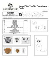GARDENIQUE DCIPF2 Assembly Instruction Manual