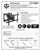 B-Tech Mountlogic BT8222 Installation Manual & Parts List