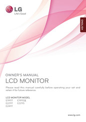 LG E1911SX Owner's Manual