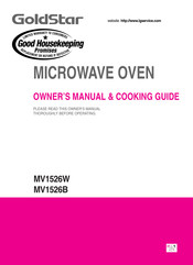 LG GoldStar MV1526W Owner's Manual & Cooking Manual