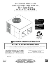 Amana APH16 M Series Installation Instructions Manual