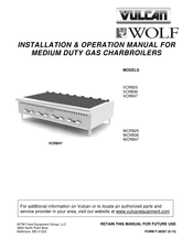 Vulcan-Hart Wolf VCRB47 Installation & Operation Manual