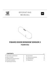 FIBARO FGDW-002-3 Operating Manual