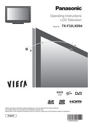 Panasonic Viera TX-F32LXD84 Operating Instructions Manual