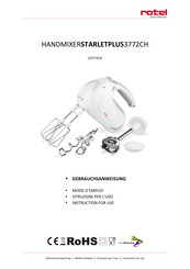 Rotel STARLET PLUS 3772CH Instructions For Use Manual