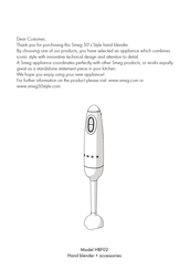 smeg HBF02 Hand Blender Instruction Manual