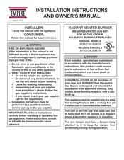 Empire Comfort Systems BFM30MTN Installation Instructions And Owner's Manual