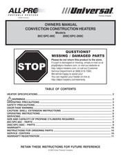 SCHEU Universal ALL-PRO SPC-80C Owner's Manual