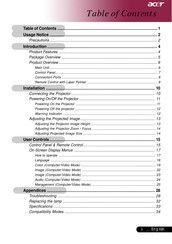 Acer PD525D Manual