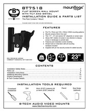 B-Tech BT mountlogic 7518/PB Installation Manual & Parts List