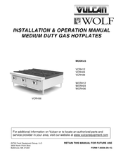 Vulcan-Hart Wolf VCRH36-1 Installation & Operation Manual