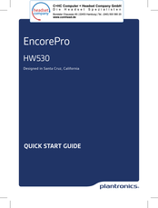 Plantronics EncorePro HW530 Quick Start Manual