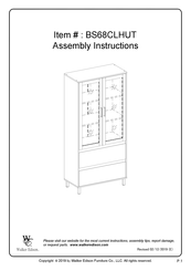 Walker Edison BS68CLHUT Assembly Instructions Manual