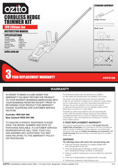 Ozito OHT-0185 Instruction Manual