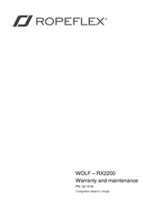 Ropeflex WOLF-RX2200 Warranty And Maintenance Manual
