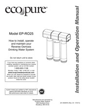 Eco Pure EP-ROF Installation And Operation Manual