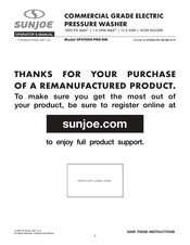 SNOWJOE Sunjoe SPX9008-PRO-RM Operator's Manual