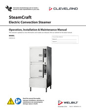 Welbilt Cleveland SteamCraft 24CEA10 Operation Installation Maintenance Manual