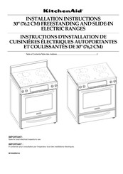 KitchenAid KERS807SBL Installation Instructions Manual