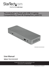 StarTech.com Thunderbolt TB3CDOCKDP User Manual