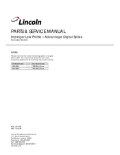 Lincoln Impinger Low Profile Advantage Digital Series Parts And Service Manual