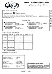 Argo AEI1G42EMX Installation Instructions Manual