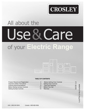Crosley CREE3861TBA Use & Care Manual