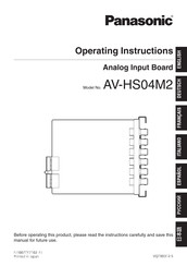 Panasonic AV-HS04M2 Operating Instructions Manual