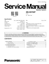 Panasonic SB-HS750P Service Manual