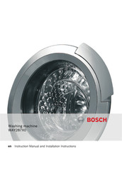 Bosch WAY287X0 Instruction Manual And Installation Instructions