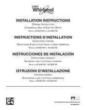 Whirlpool XCGM2765 Installation Instructions Manual
