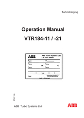ABB VTR184-21 Operation Manual