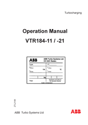 ABB VTR184-11 Operation Manual