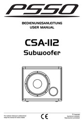 PSSO CSA-112 User Manual
