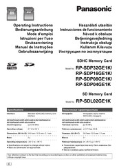 Panasonic RP-SDP04GE1K Operating Instructions Manual