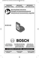 Bosch GLI18V-420B Operating/Safety Instructions Manual