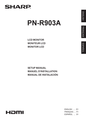 Sharp PN-R903A Setup Manual