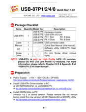 ICP DAS USA USB-87P1 Quick Start Manual