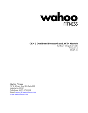 Wahoo Fitness WF116 Hardware Integration Manual