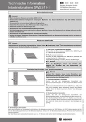 Becker SunWindSet SWS241-II Technical Information