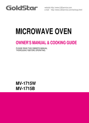 LG GoldStar MV-1715B Owner's Manual & Cooking Manual