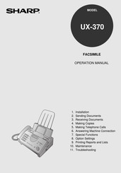 Sharp UX-370 Operation Manual