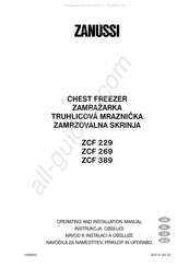 Zanussi ZCF229 Operating And Installation Manual