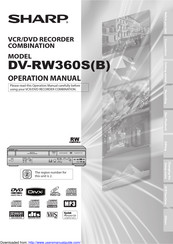 Sharp DV-RW360S Operation Manual