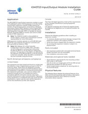 Johnson Controls MS-IOM3723 Installation Manual