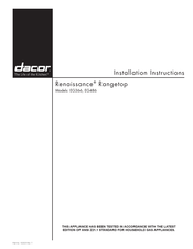 Dacor Renaissance EG486SCHNG Installation Instructions Manual