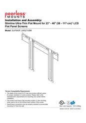 PEERLESS Mounts Slimline SUF640P Installation And Assembly Manual