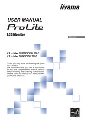 Iiyama ProLite XUB2792HSU User Manual