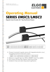 ELGO Electronic EMSC2 Series Operating Manual