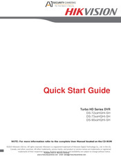 HIKVISION DS-7216HGHI-SH-2TB Quick Start Manual